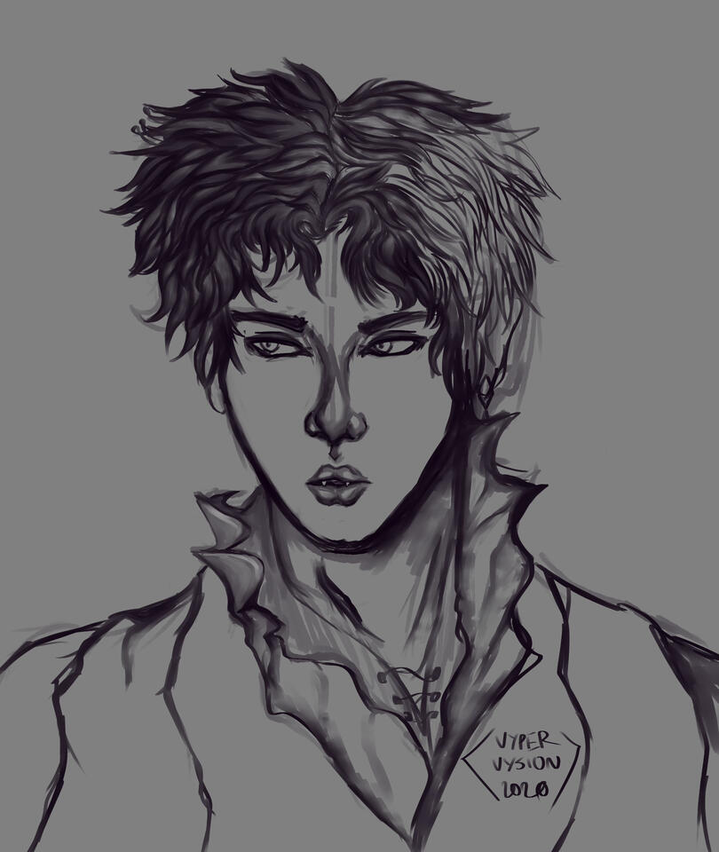 Art Study - "2019 MMA Kim Seokjin but make him a vampire and half-painted.'
