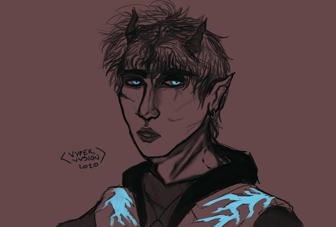 Art Study - 'Choi Beomgyu, son of Raijin, the Warlock of Nightmares'